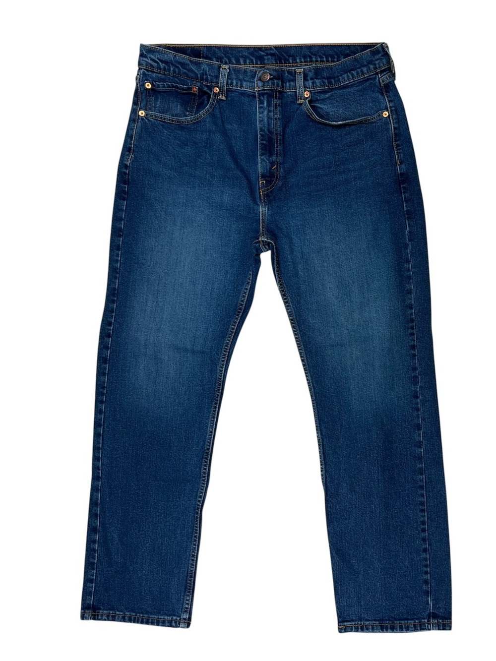 MEN’S LEVI’S 505 REGULAR FIT STRAIGHT LEG JEANS/denim med/dark wash size 36x30